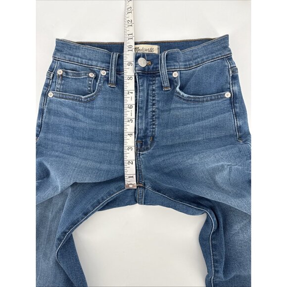 MADEWELL Size 24 Cali Demi Boot Cut Blue Jeans Denim Raw Hem Stretch Medium Wash - Picture 9 of 13